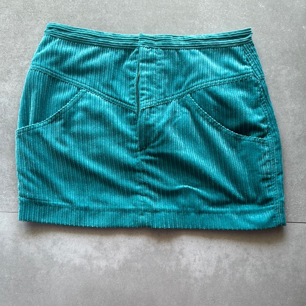 Isabel Marat Teal Corduroy Mini Skirt
